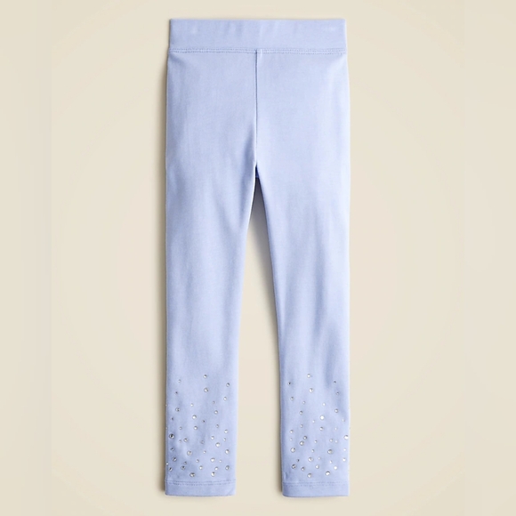 Crewcuts Girls Crystal Ankle Length Leggings, 4, Blue - Picture 2 of 8